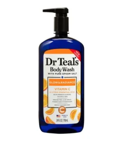 Dr Teal’S Glow and Radiance Body Wash with Vitamin C And Citrus Essential Oils 24fl oz.(710ml)